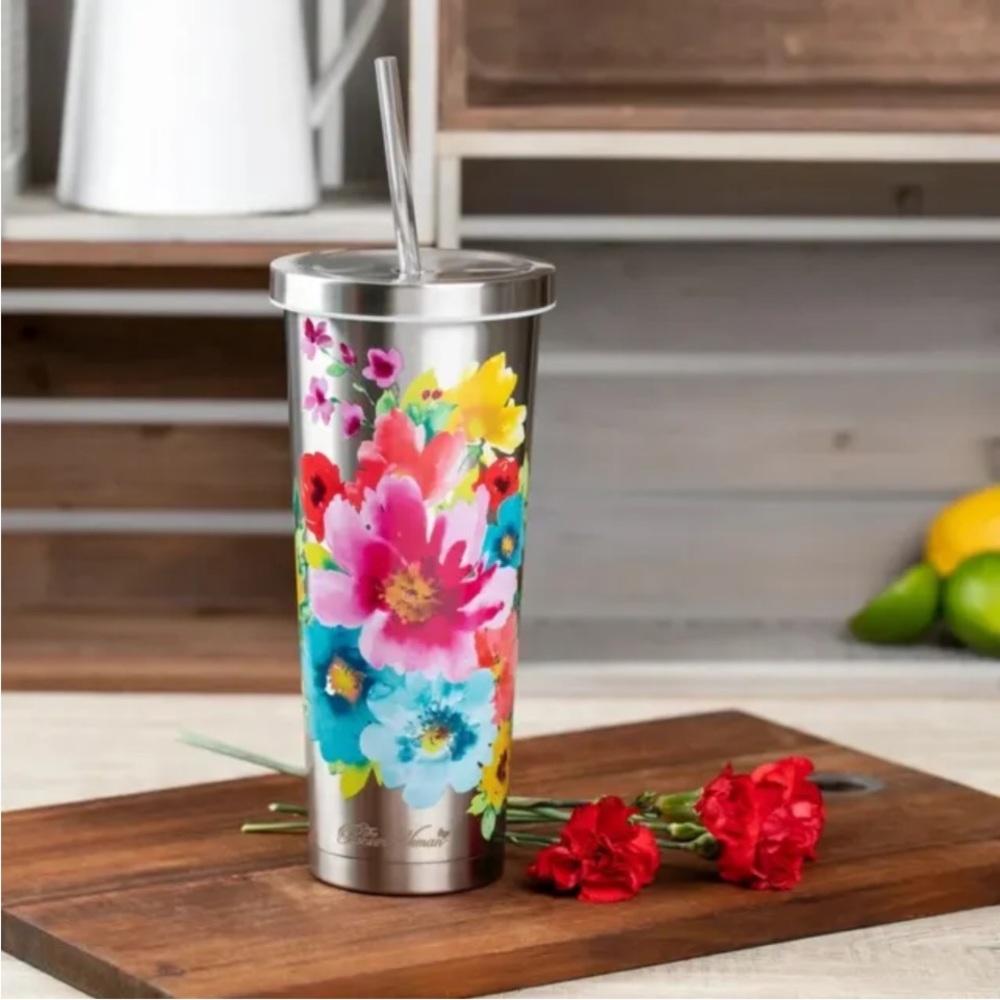 Pioneer Woman Tumbler Double Wall Hot Cold Vacuum Insulated 24 oz  *New*